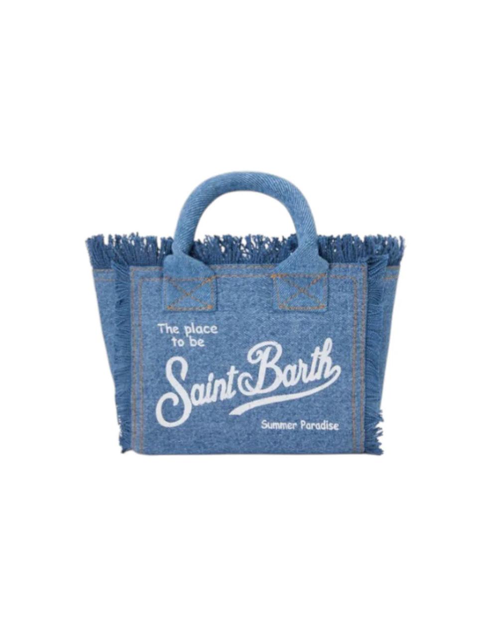 MC2 SAINT BARTH Borsa MC2 SAINT BARTH donna Vanity Mini VAMI00100009L Blu frange logo manici tracolla zip VAMI00100009L 01