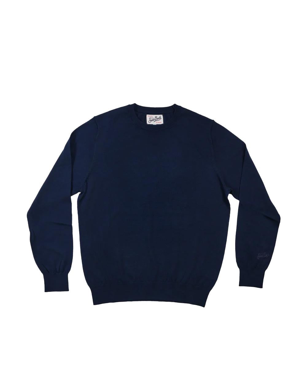 MC2 SAINT BARTH Maglione MC2 SAINT BARTH uomo REGENT MERINO REG013TEX000100063I Blu lana tinta unita girocollo REG013 TEX0001 00063I 62