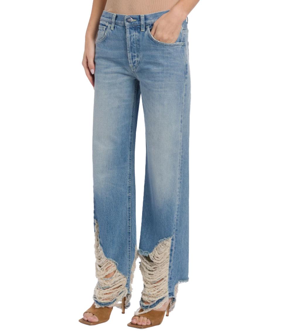 DONDUP Jeans Dondup donna DP427DF0283D Jacklyn blu chiaro wide leg denim fisso<BR/> DP427DF0283D 800