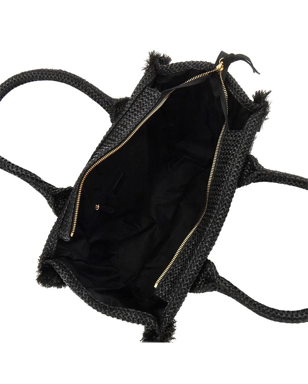 PINKO Borsa Pinko donna 106673A39YZ 99Q Shopper Beach Media Rafia Nero<BR/> 106673A39Y Z99Q