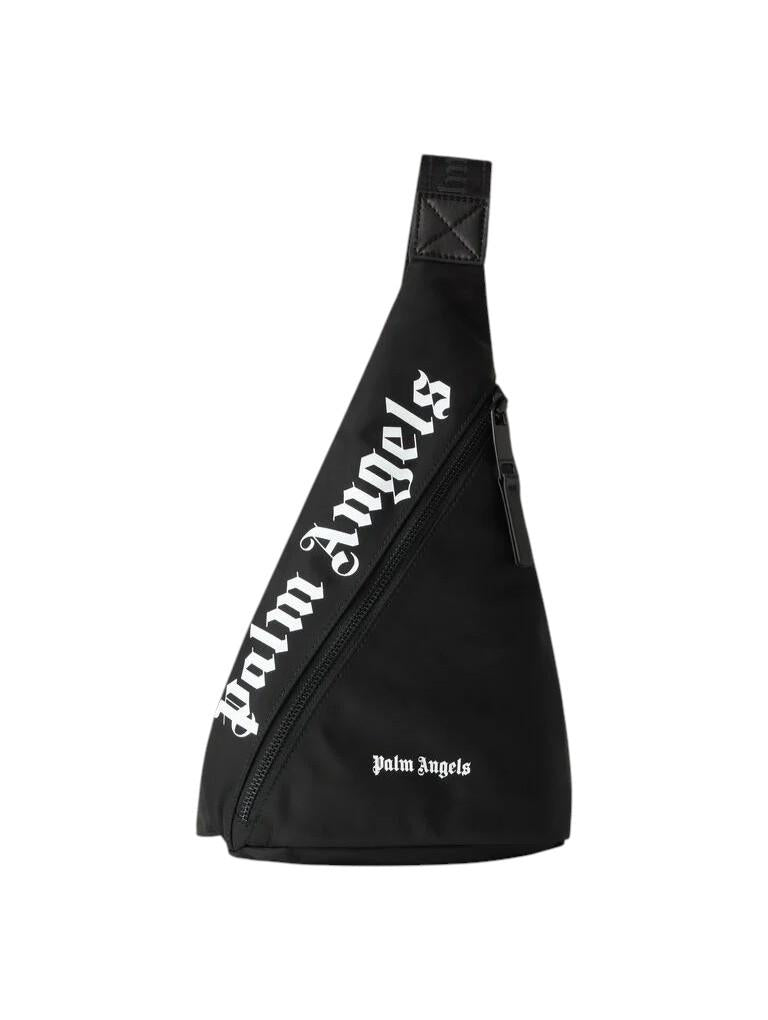 PALM ANGELS Borsa Palm Angels donna PMNQ01DS26FAB0011 003 Curved Logo Shoulder Bag Nero<BR/> PMNQ01DS26FAB001 1003