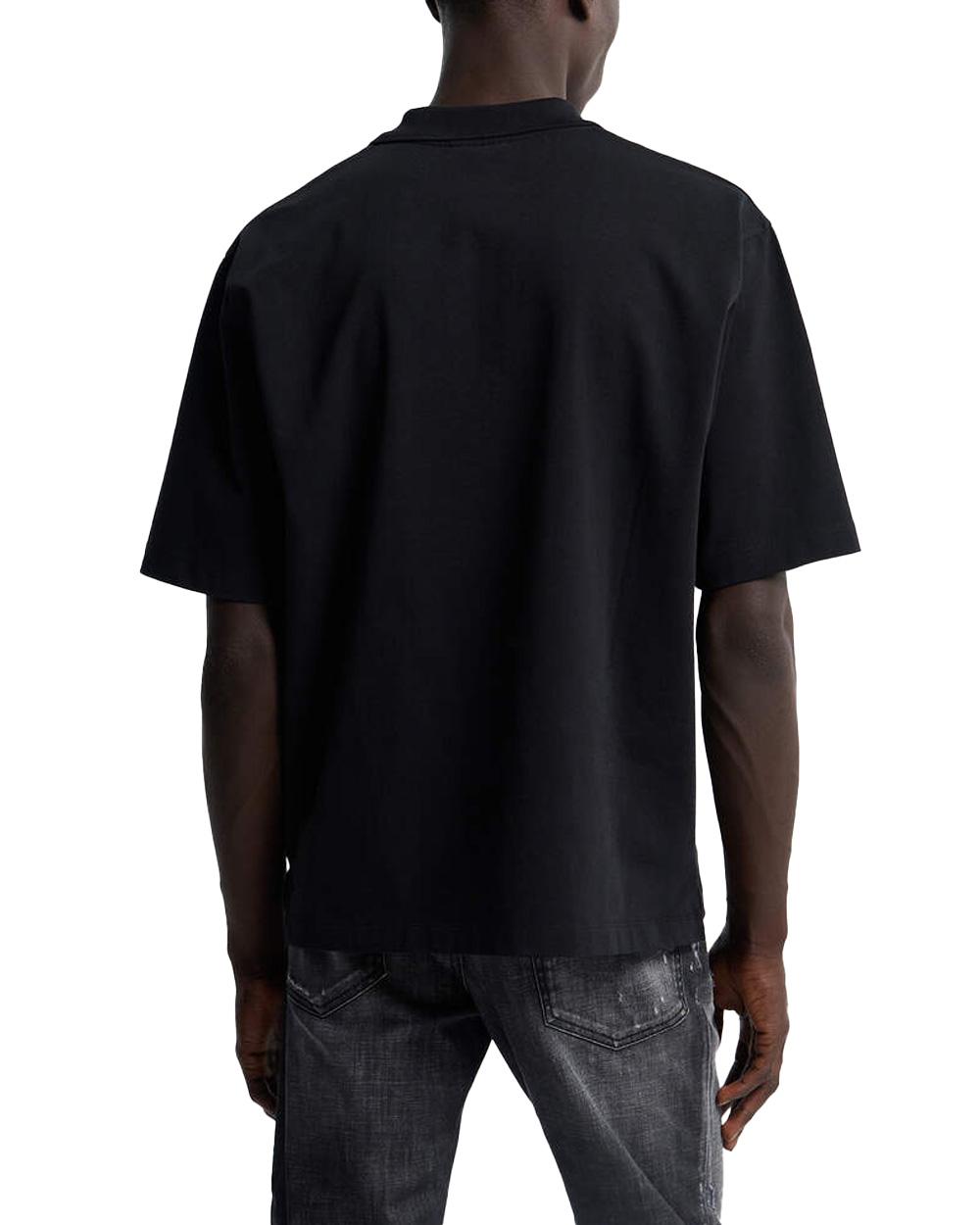 DSQUARED2 Polo DSQUARED2 uomo Tennis Fit S74GL0100D20106 Nera colletto loose bottoni logo S74GL0100D20106 900