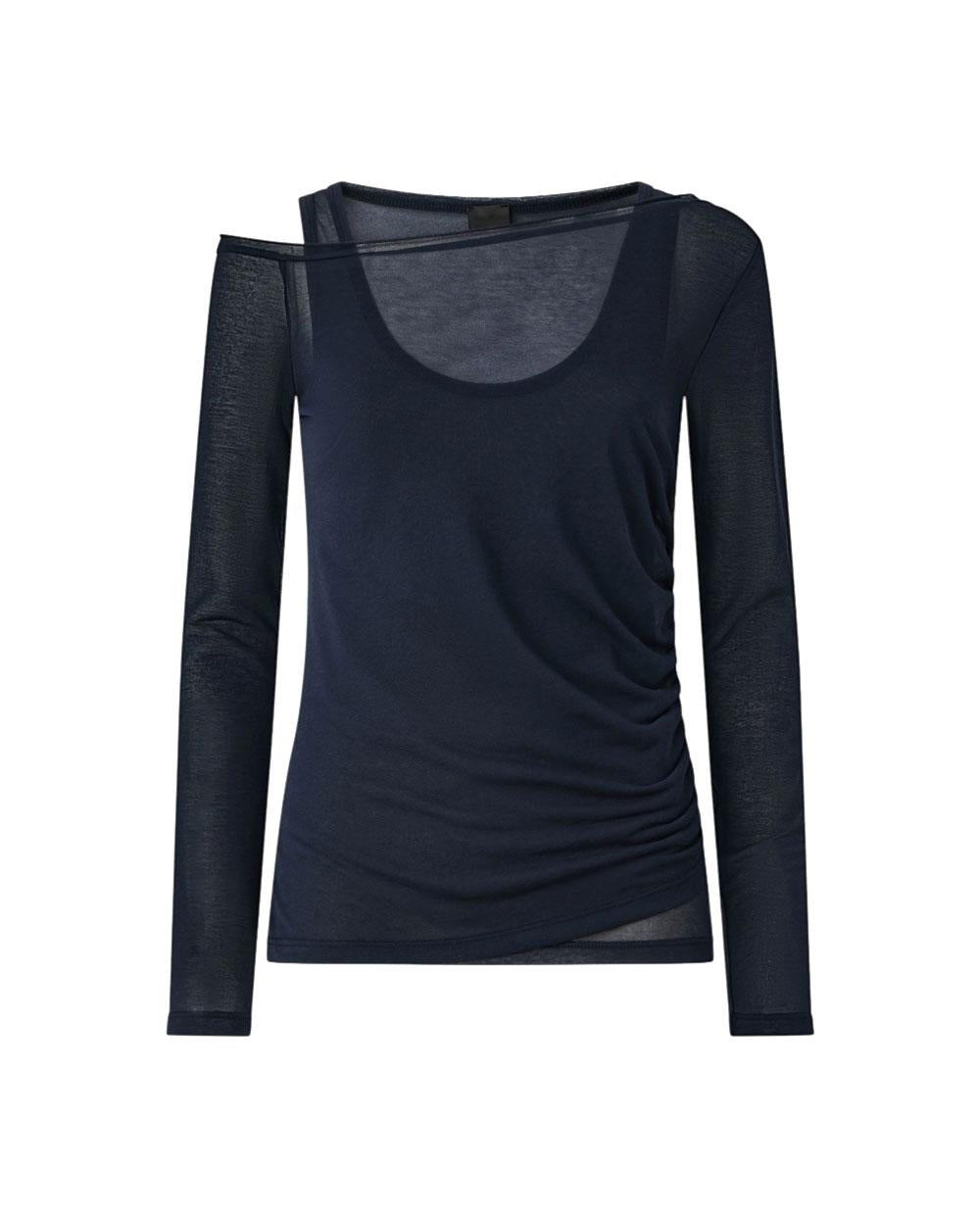 PINKO T-shirt Pinko donna 106456A2CL Justine blu semitrasparente 106456A2CL G56