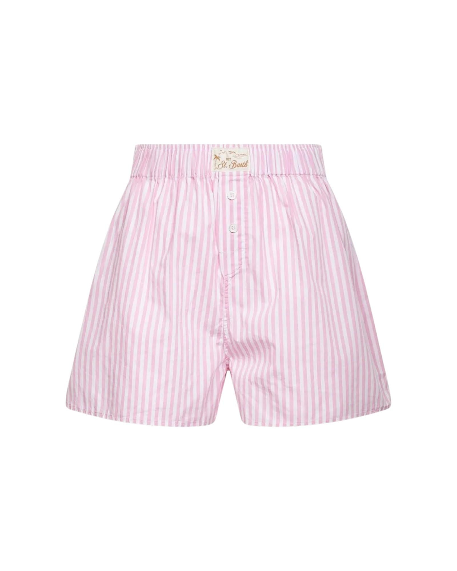 MC2 SAINT BARTH Bermuda MC2 SAINT BARTH donna BXY002 00723L 21 Boxy Cotton Stripe a righe vita stretch Rosa<BR/> BXY00200723L 21