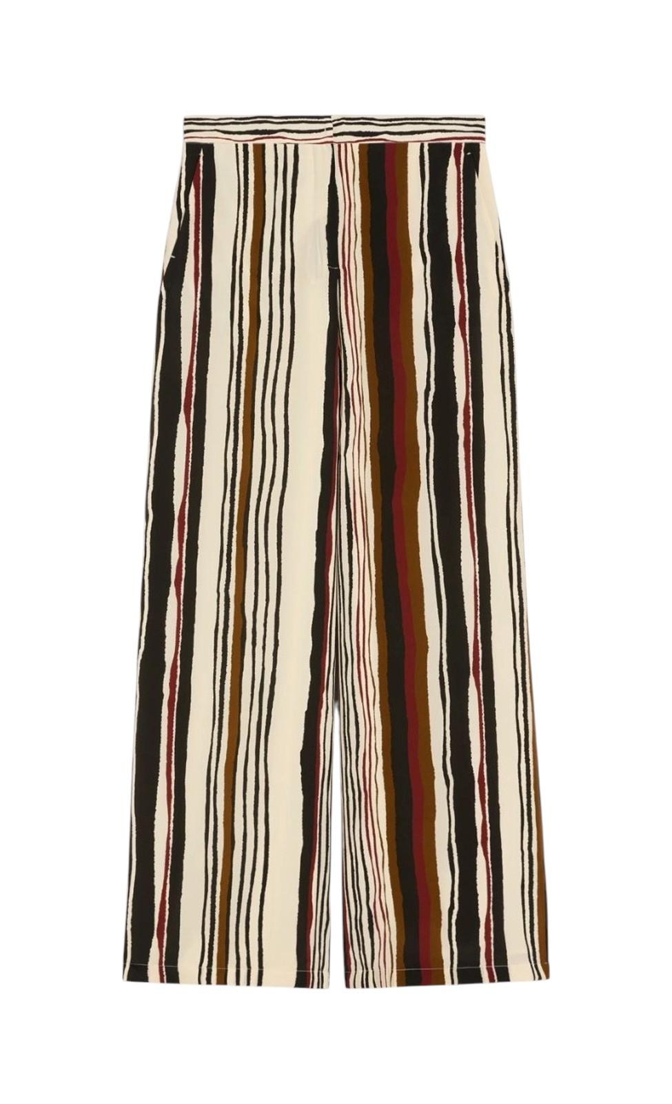 STUDIO Pantalone Studio donna 2616131132600 002 Pagano in crêpe de Chine a righe Mattone rosso<BR/> 2616131132600 002