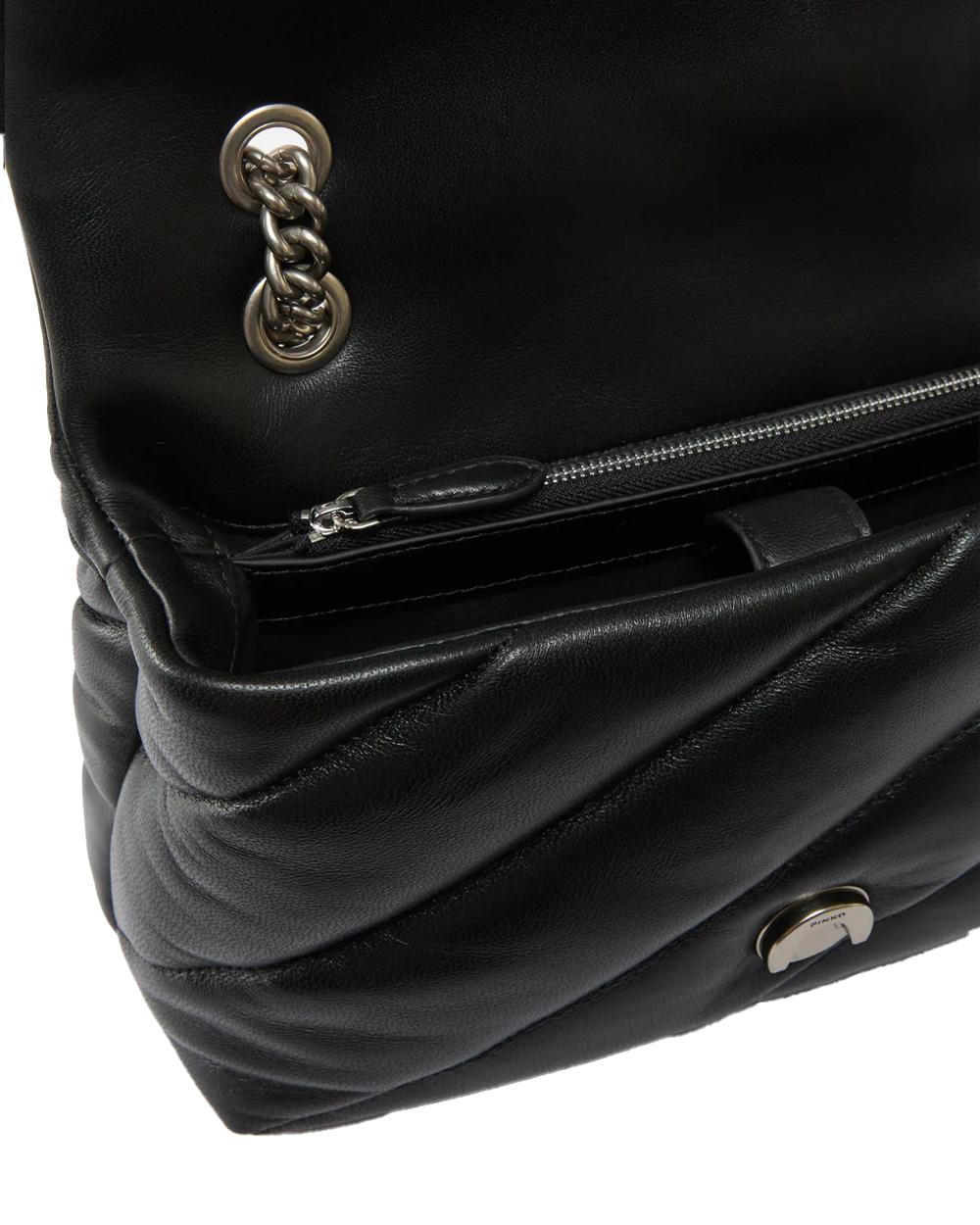 PINKO Borsa PINKO donna CLASSIC LOVE BAG PUFF 100038A0F2 Nera nappa pelle trapuntatura tracolla argento 100038A0F2 Z99O