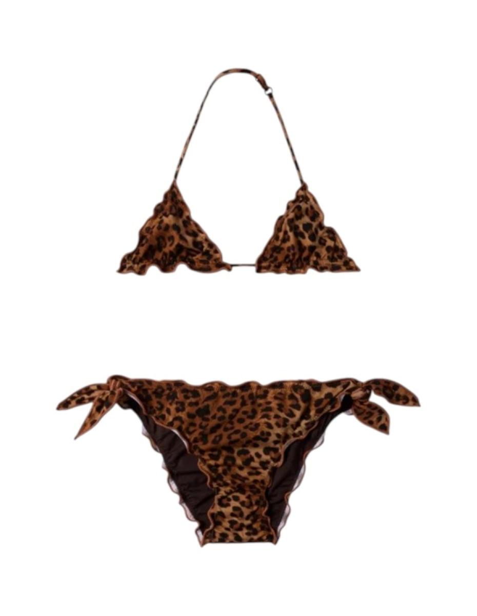 MC2 SAINT BARTH Bikini MC2 SAINT BARTH bambina CRIS0010 0190L19 in tessuto elasticizzato con stampa leopardata CRIS00100190L 19