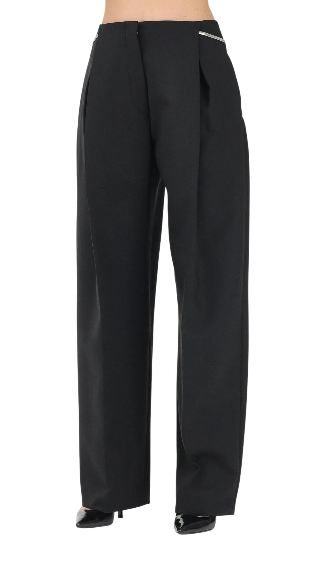 SPORTMAX Pantalone Sportmax 2612971012600 001 Fante plissettati stretch Nero<BR/> 2612131031600 001