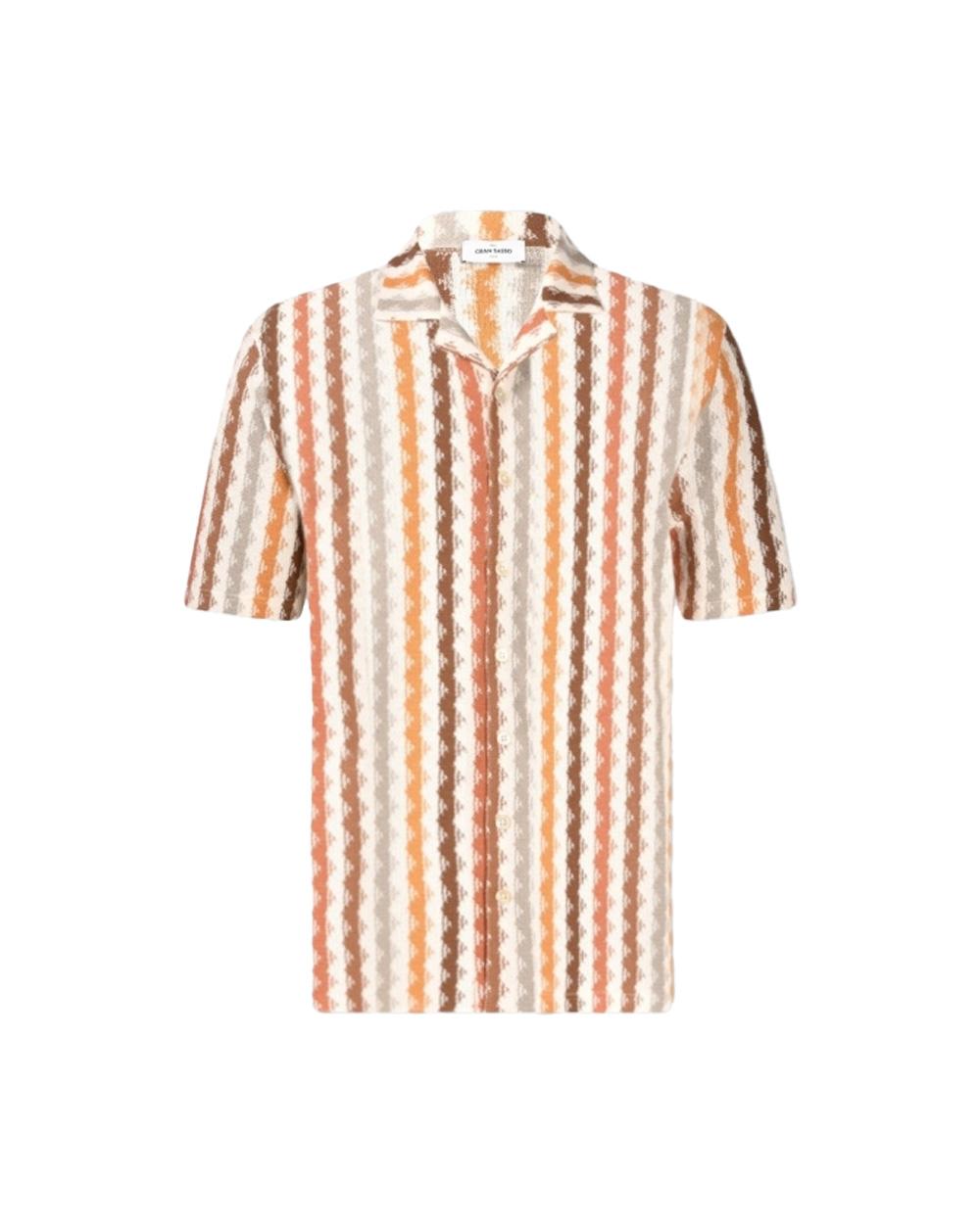 GRAN SASSO Camicia GRAN SASSO uomo 6019965100 Fantasia cotone maniche corte etnica 6019965100 350