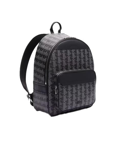 LACOSTE Zaino Lacoste uomo Monogram Noir Gris NH3649LX Nero tasca anteriore con zip due tasche di rete chiusura con zip manici spallacci NH3649LX H45