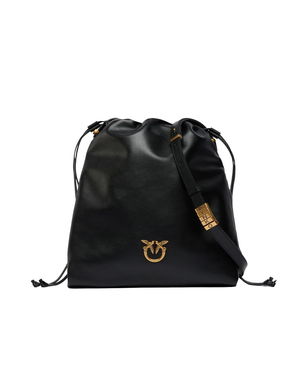 PINKO Borsa PINKO donna SLOUCHY CLASSIC BAG 104359A0QO Nera pelle tracolla coulisse zip 104359A0QO Z99Q