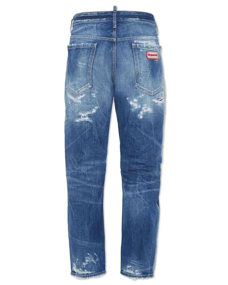 DSQUARED2 Jeans Dsquared2 uomo S74LB1650S30309 blu medium super ripped wash bro <BR/> S74LB1650S30309 470