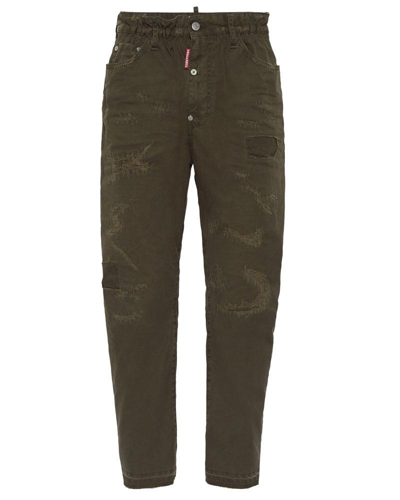 DSQUARED2 Jeans Dsquared2 uomo S74LB1679S41794 verde militare ripped wash big brother chinos<BR/><BR/> S74LB1679S41794 697