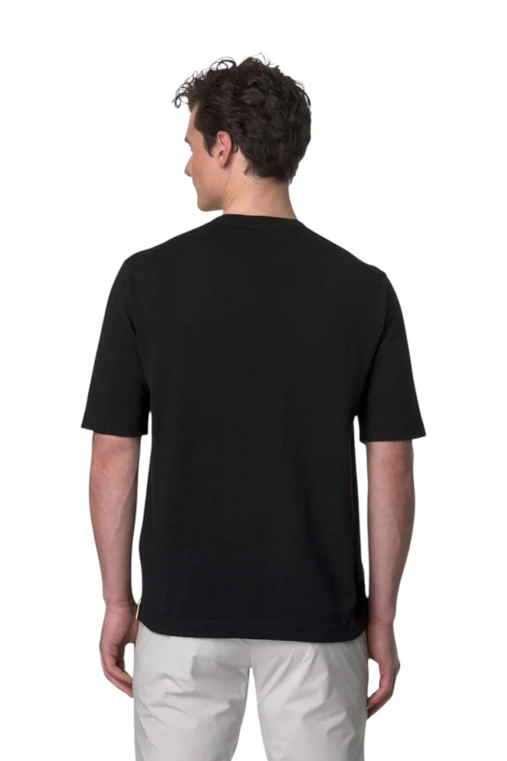 K-WAY T-shirt K-WAY uomo K4126SW USY Combe in cotone rasato anti-pilling Nero K4126SW USY