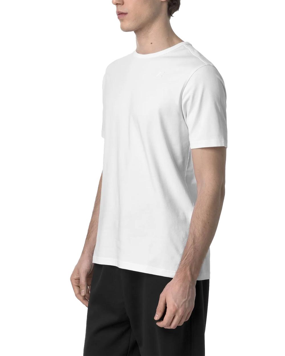 K-WAY T-shirt K-WAY uomo K71349W ADAME LIGHT STRETCH JERSEY Bianca fitting slim logo cotone<BR/> K71349W 001