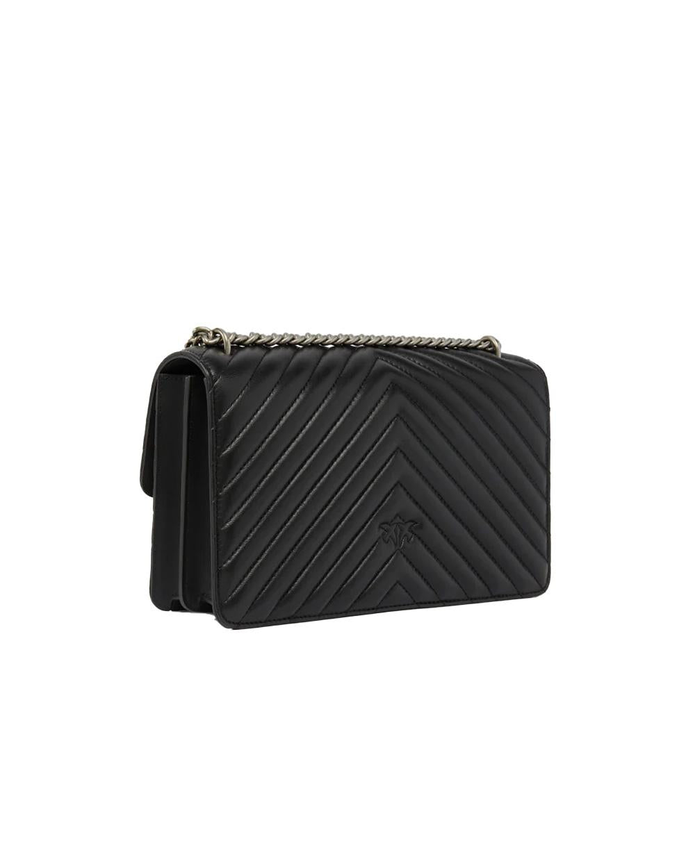 PINKO Borsa PINKO donna LOVE ONE CLASSIC DC 100941A0GK Nera argento pelle tracolla nappa trapuntata 100941A0GK Z99O