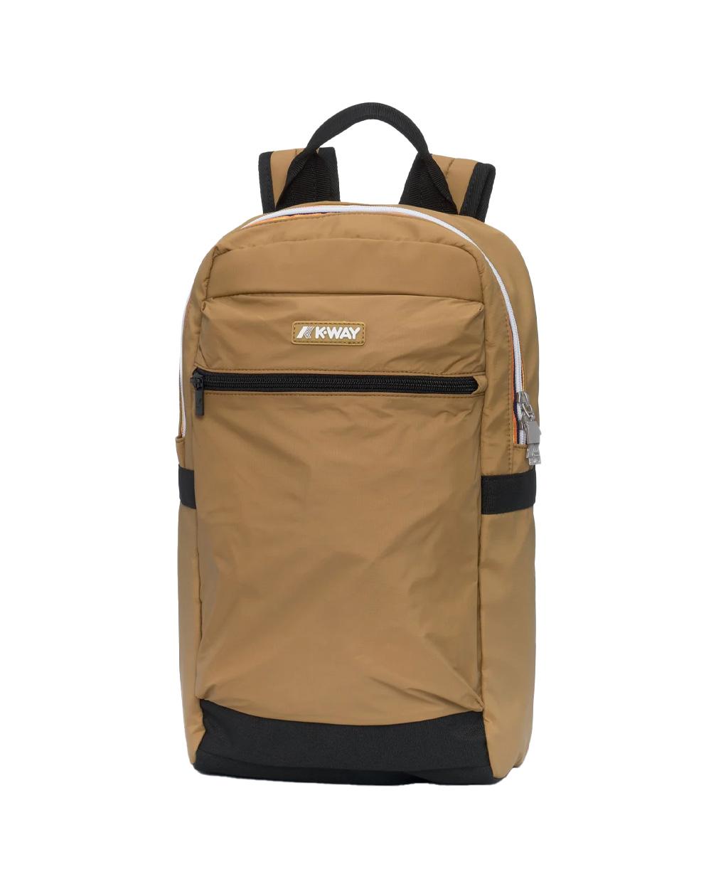 K-WAY Zaino K-WAY unisex K8148CW MID LAON Marrone idroreppellente spallacci tasca logo K8148CW V04