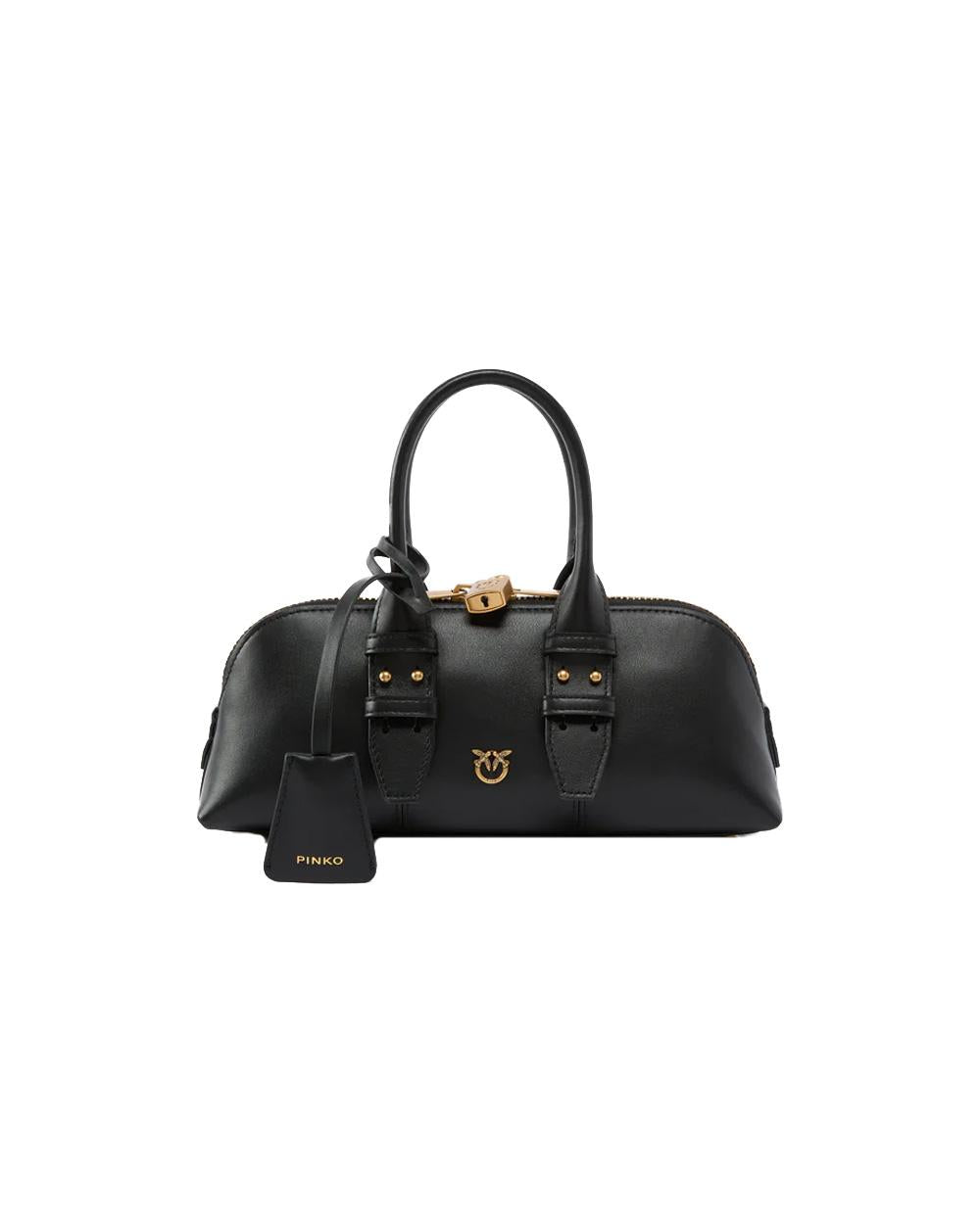 PINKO Borsa PINKO donna BOWLING BAG HORIZONTAL 105334A0QO Nera tasca pelle tracolla regolabile chiusura zip 105334A0QO Z99Q