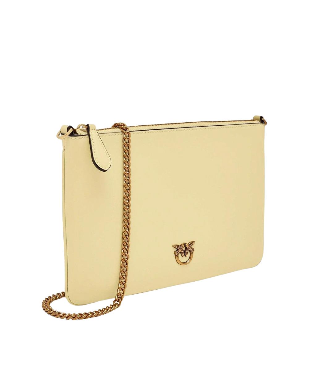 PINKO Borsa PINKO donna FLAT CLASSIC 100455A0F1 Gialla chiusura zip pelle tracolla 100455A0F1 C39Q