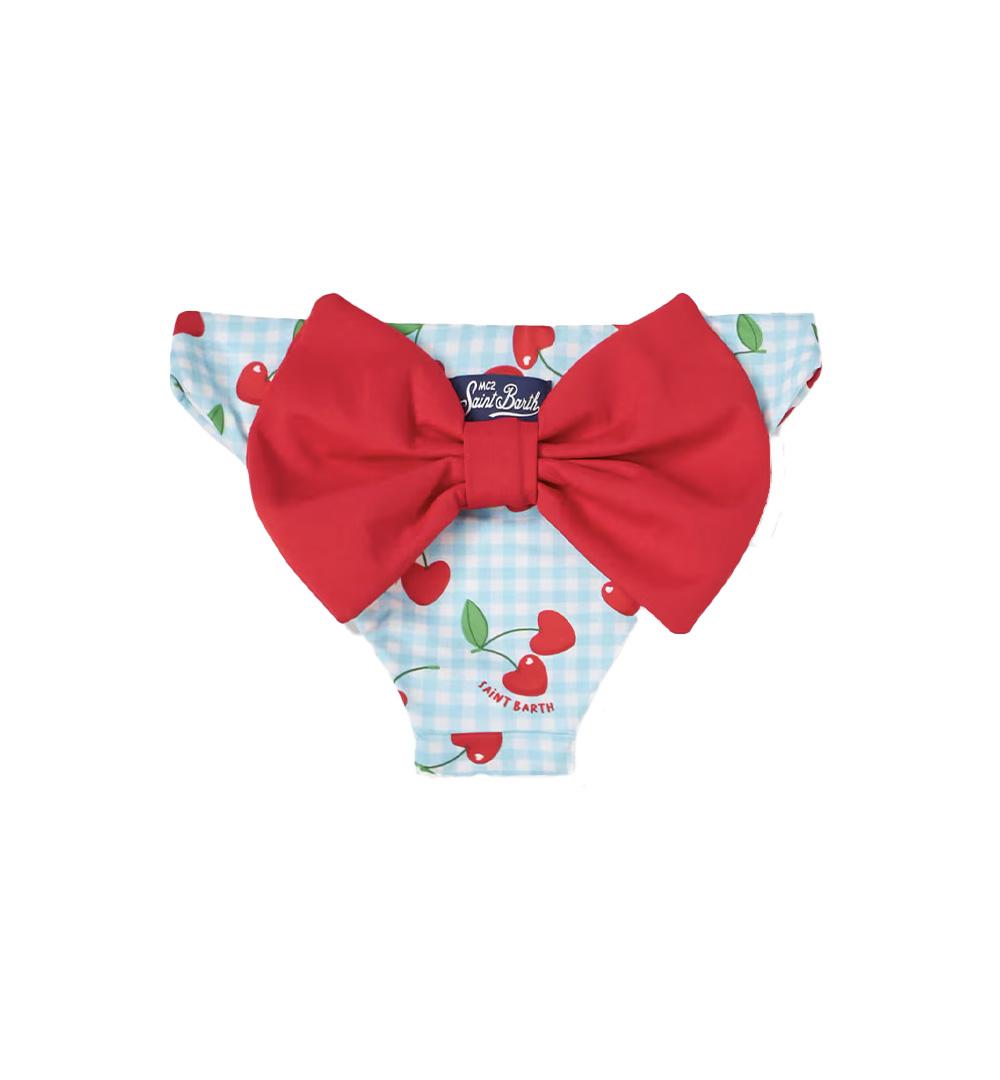 MC2 SAINT BARTH Costume bambina Madame MC2 Saint Barth 01258H Azzurro slip mare cherry love fiocco rosso poliammide MADAME01258H 31