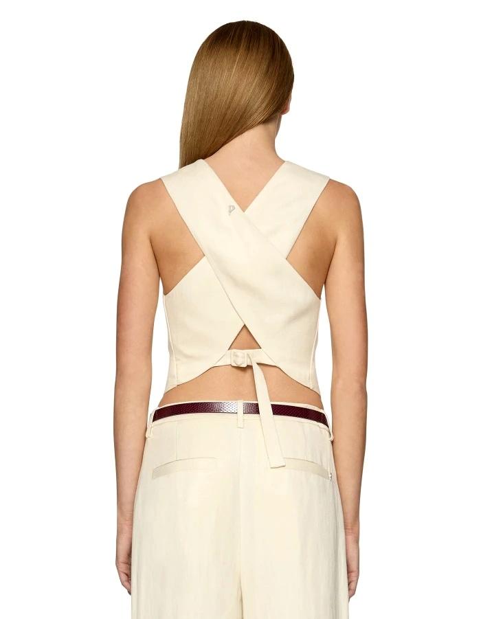 DONDUP Gilet dondup donna DJ676 IF0041D slim twill lino pe25 DJ676IF0041D XXX 004