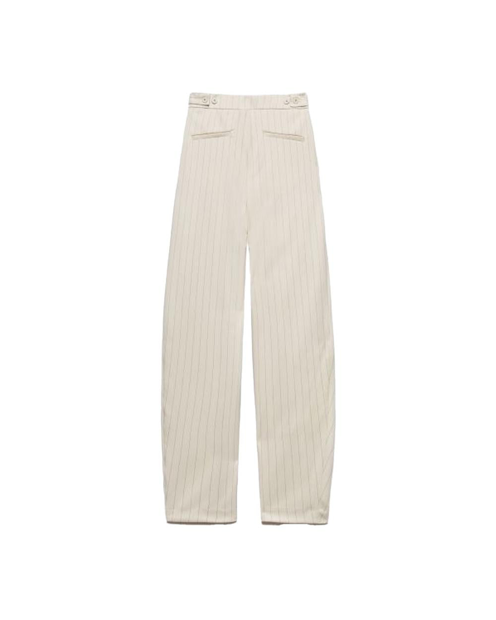 ANIYE BY Pantalone ANIYE BY IRINA donna 185066 Panna gessato tasche fit regular bottoni 185066 02485