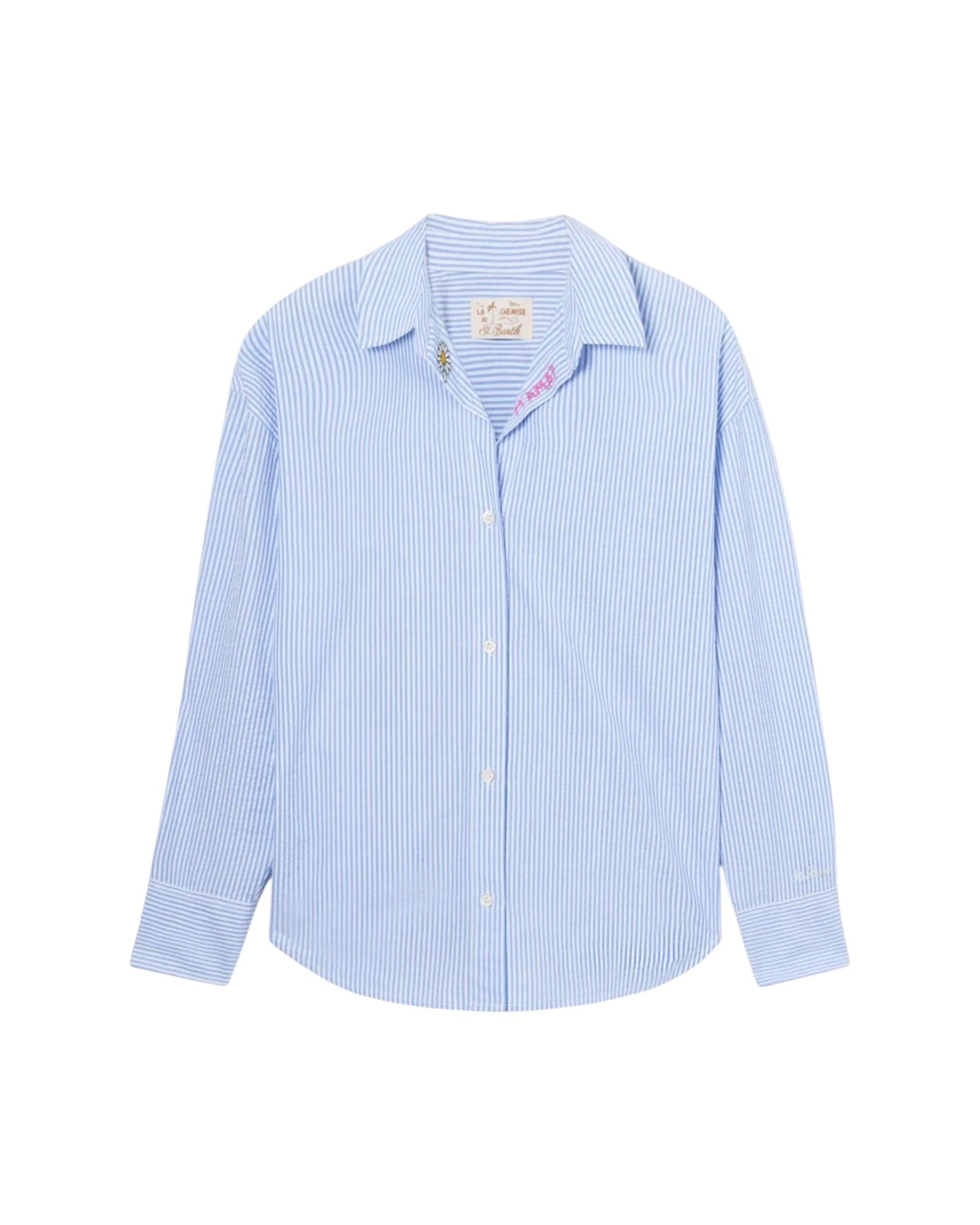 MC2 SAINT BARTH Camicia MC2 SAINT BARTH donna CYS0001 00702L 31 Crystal Seersucker Stripe a righe Azzurro <BR/> CYS000100702L 31