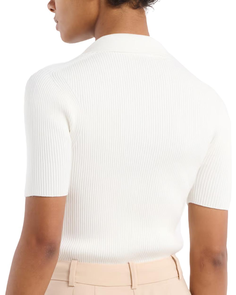 LACOSTE Maglia LACOSTE donna AF9874 Bianca aderente viscosa scollo a v logo maniche corte AF9874 70V