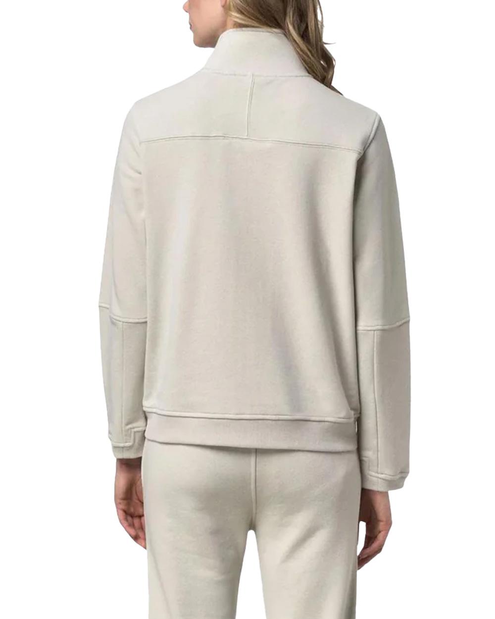 K-WAY Felpa K-WAY donna K1126IW PEPIN POLY COTTON Beige collo alto full zip tasche vestibilità regolare K1126IW 634