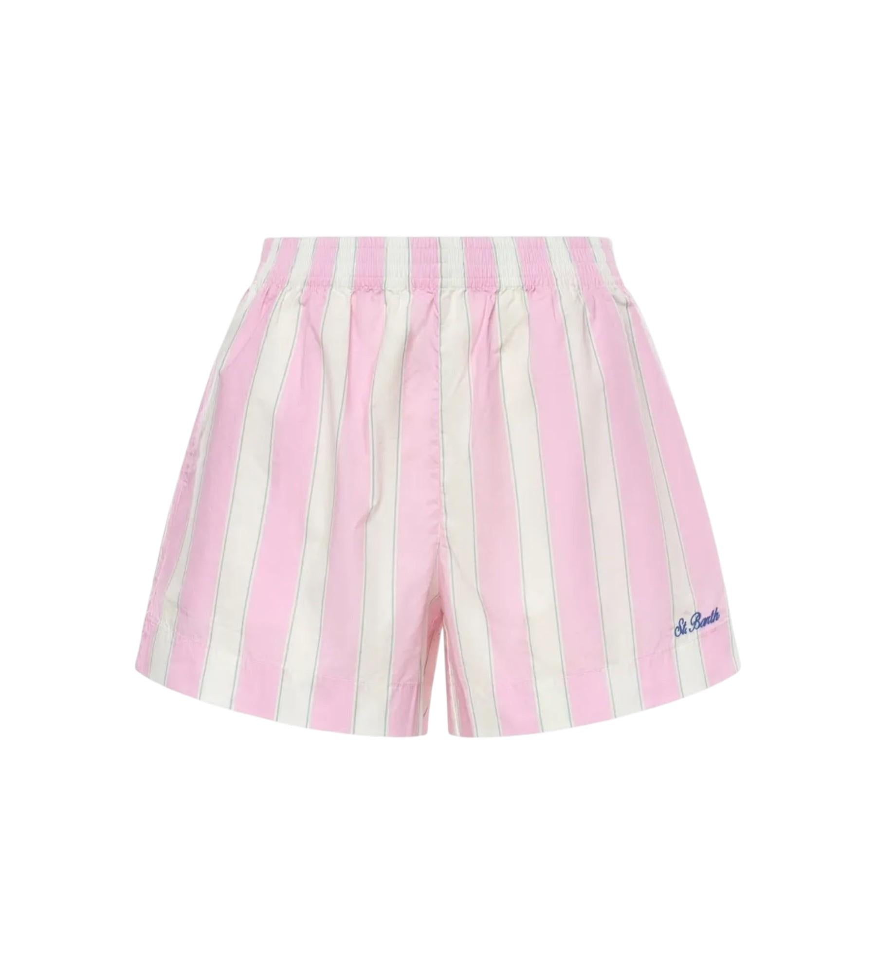 MC2 SAINT BARTH Bermuda MC2 SAINT BARTH donna MEA002 00897L 2153 Meave Cotton Beach a righe Rosa Panna<BR/><BR/> MEA00200897L 2153