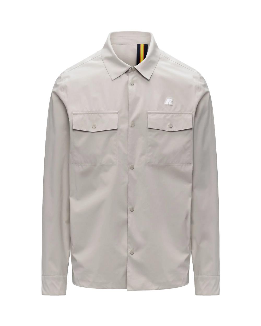 K-WAY Giubbino K-WAY uomo K5138MW UMBERT STRETCH 2LAYERS Beige antivento traspirante colletto camicia tasche<BR/> K5138MW 634