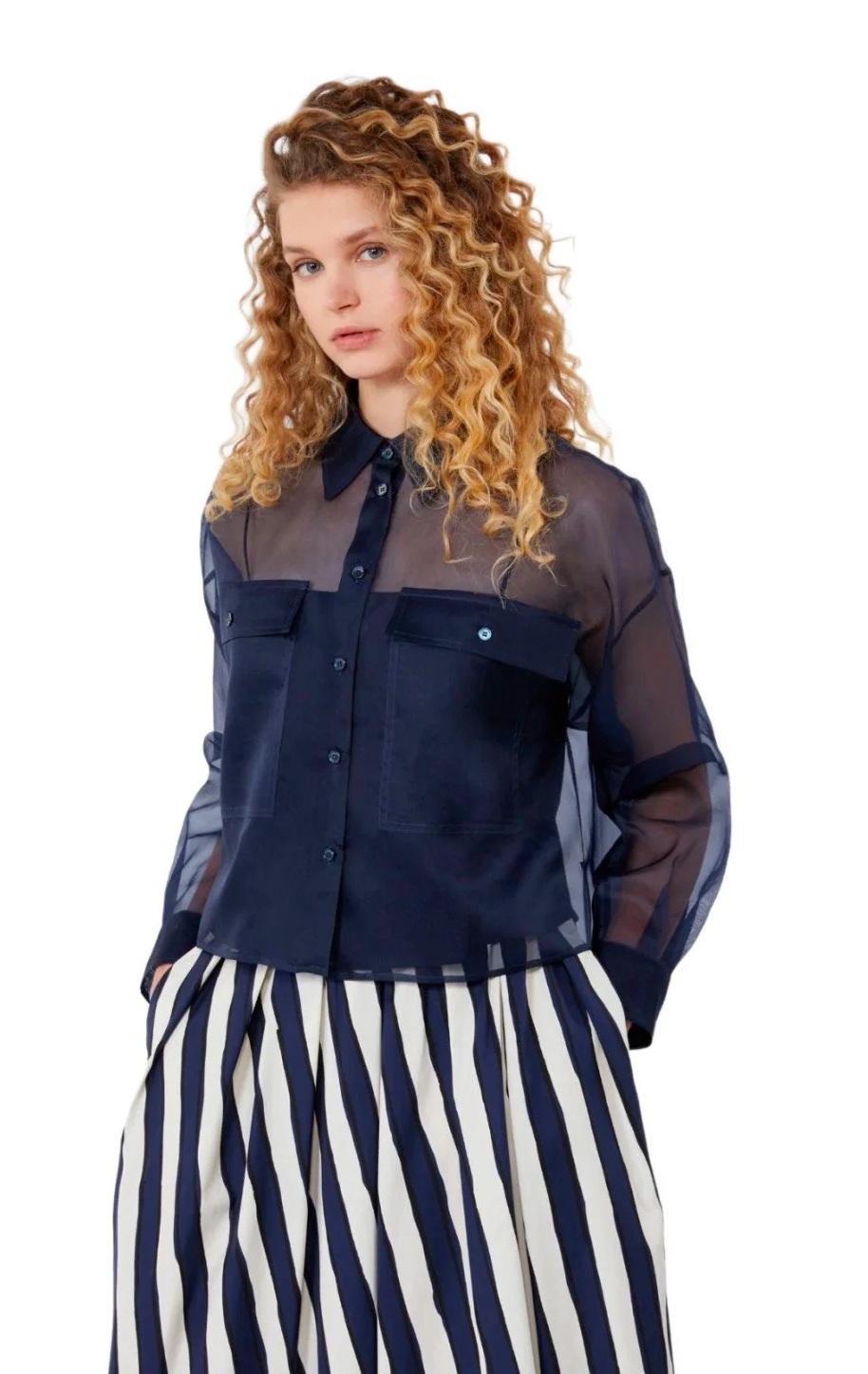 WEEKEND Camicia Weekend donna 2615261012600 004 Colomba organza Blu<BR/> 2615261012600 004