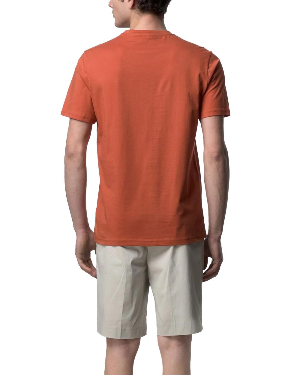 K-WAY T-shirt K-WAY uomo K7125UW ODOM JERSEY SLIM Arancio logo silicone maniche corte cotone K7125UW 896