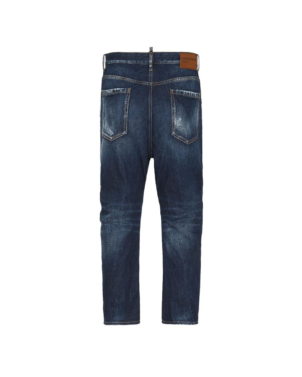 DSQUARED2 Jeans DSQUARED2 uomo Dan's Big Brother S71LB1638D30011 Blu denim cotone loose bow leg cinque tasche<BR/> S71LB1638D30011 470