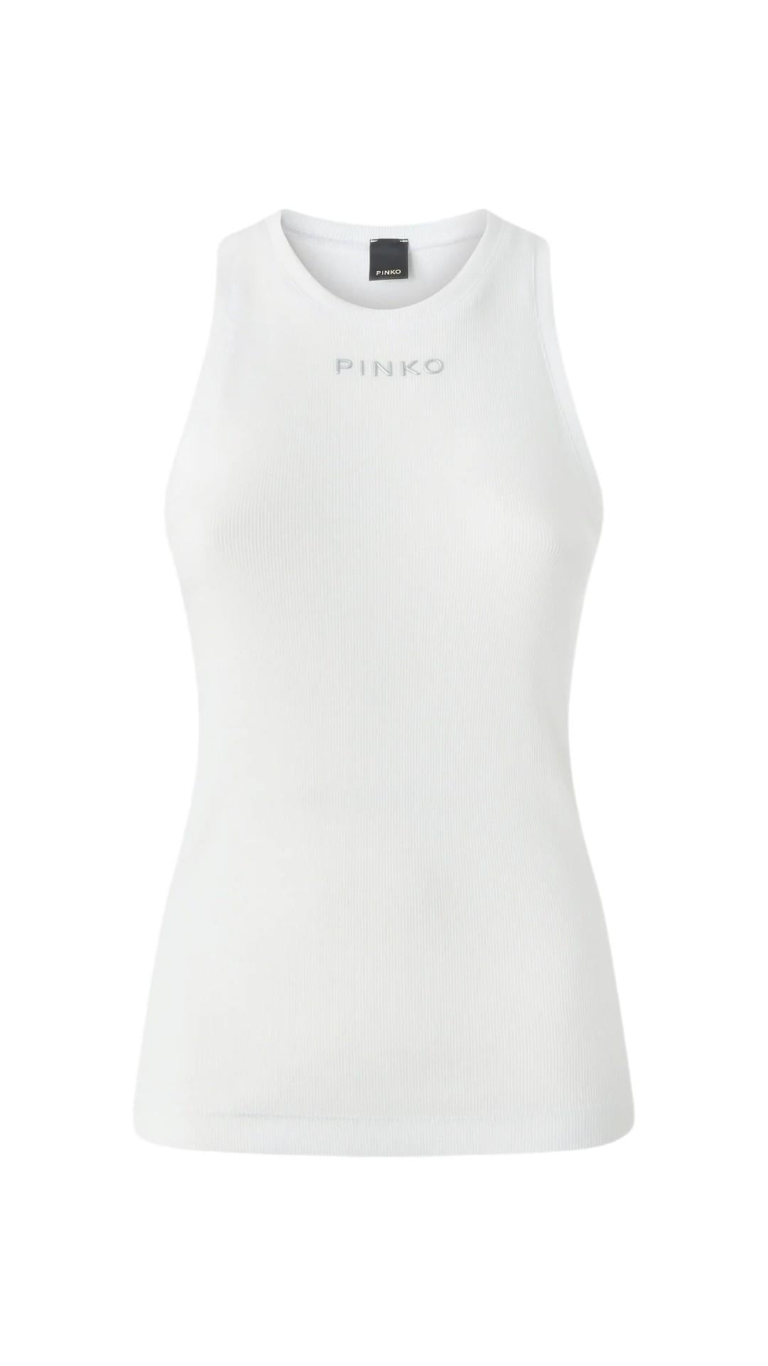 PINKO Canotta Pinko donna 100822A2RC Z05 Distinto tank a costine Bianco <BR/> 100822A2RC Z05