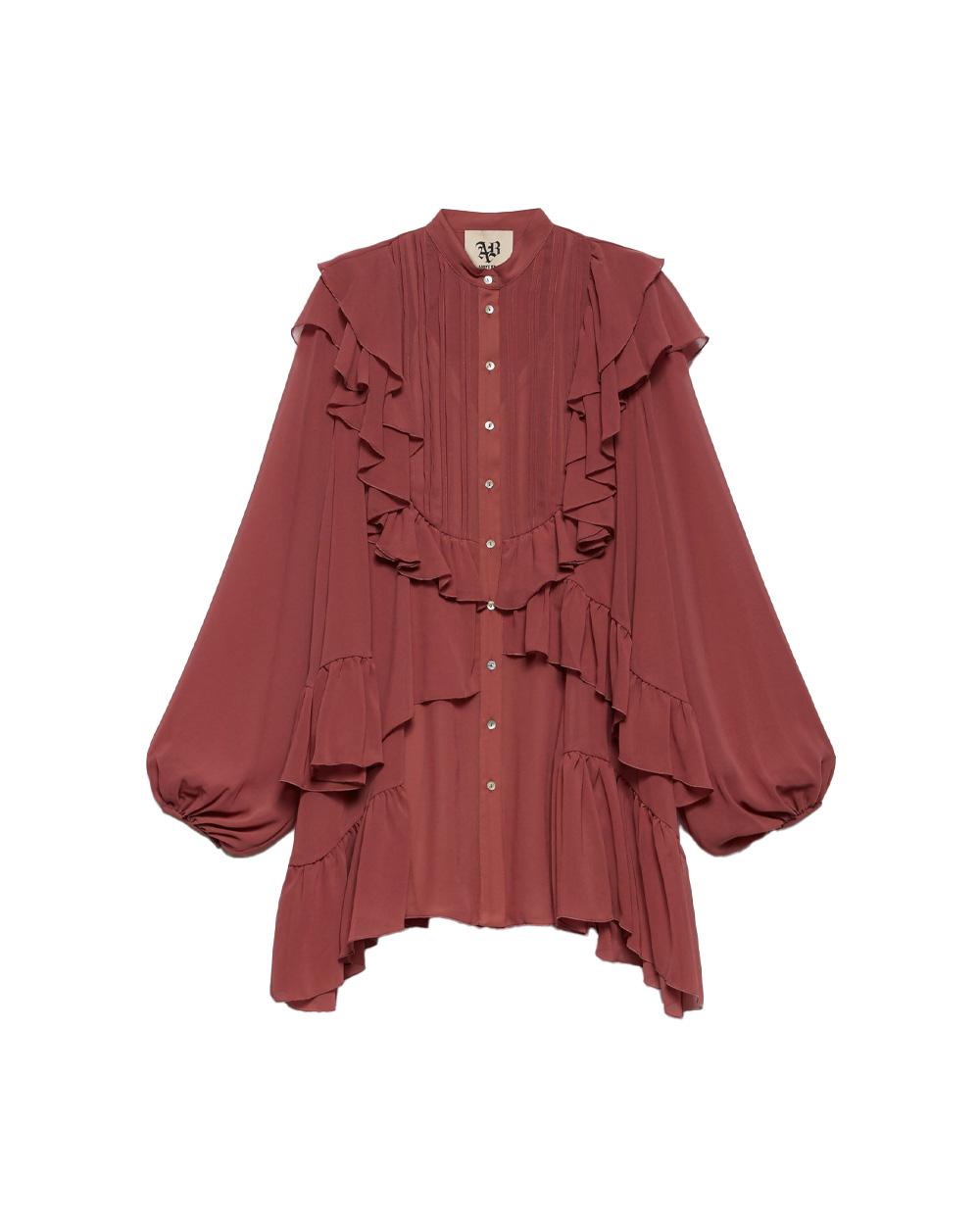 ANIYE BY Abito ANIYE BY TEODORA donna 185160 Rosa chemisier volant maniche lunghe 185160 02478