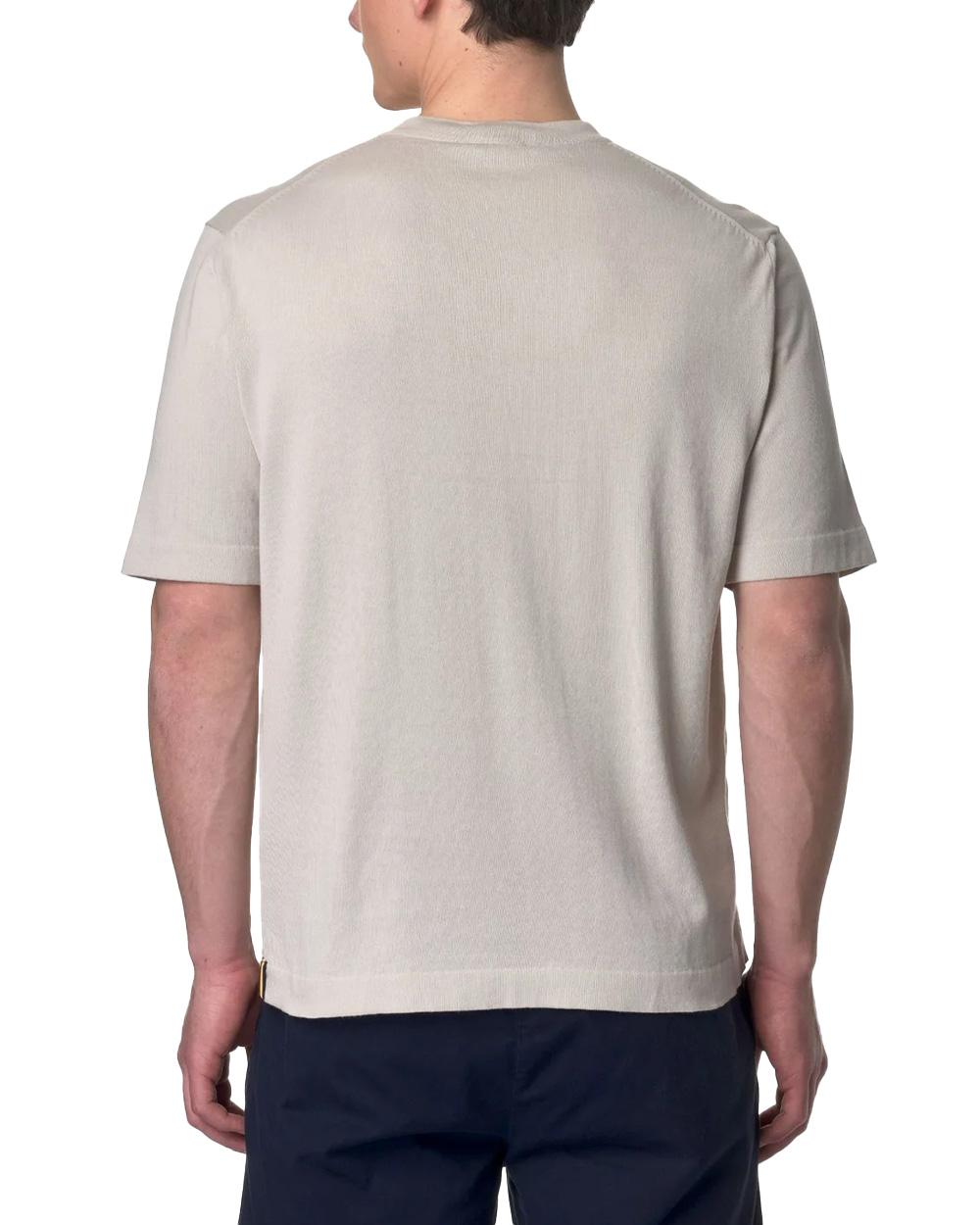 K-WAY T-shirt K-WAY uomo K4126SW COMBE Beige filato di cotone maglia rasata girocollo logo K4126SW 634
