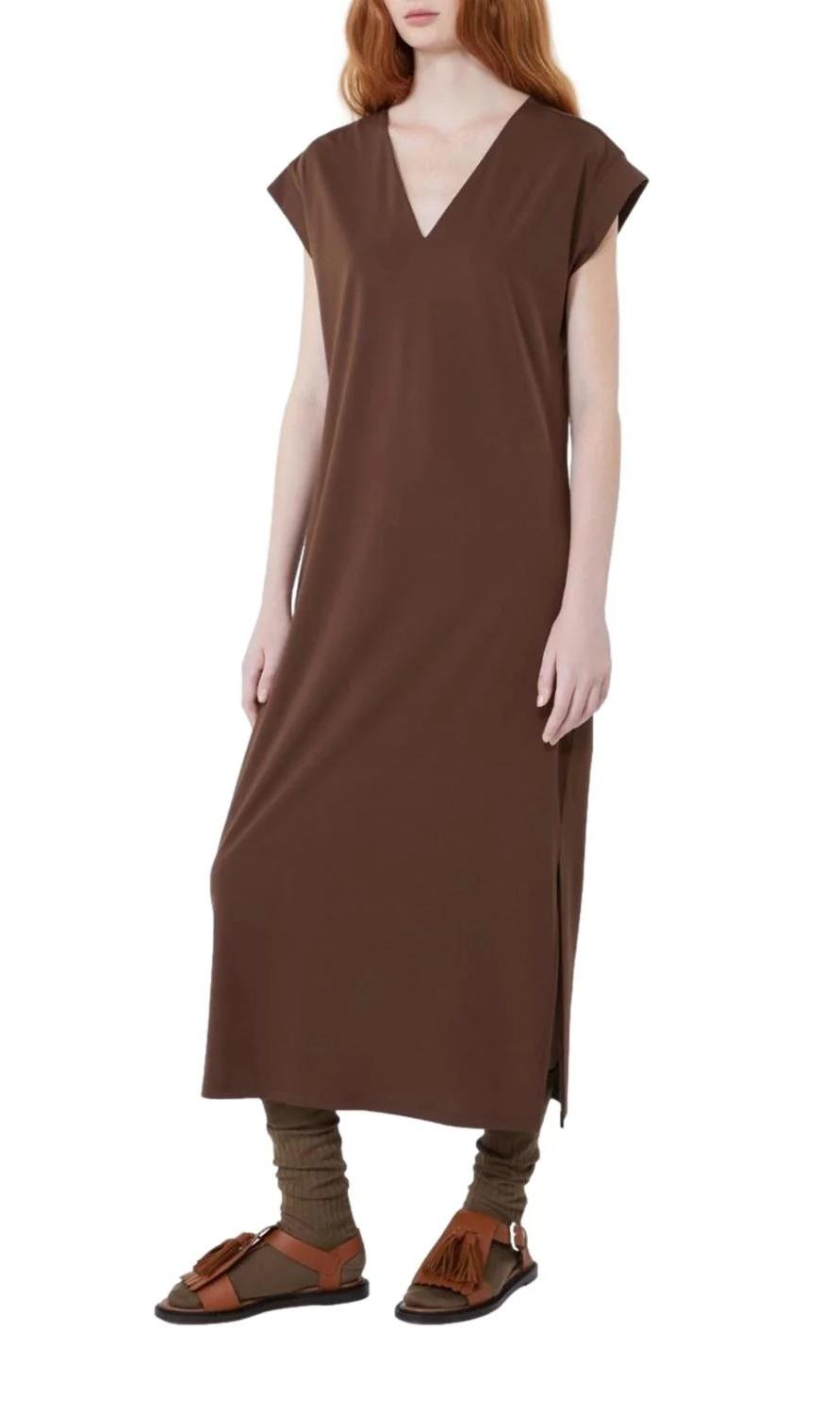WEEKEND Abito Weekend donna 2615621052600 002 Mirto lungo in lyocell Marrone<BR/> 2615621052600 002
