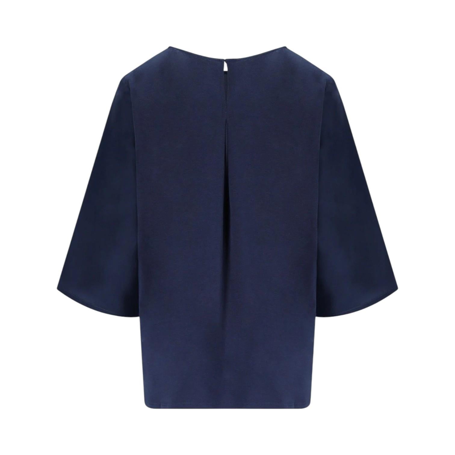 WEEKEND Blusa Weekend donna 2615941032600 005 Fastoso in habotai Blu navy 2615941032600 005