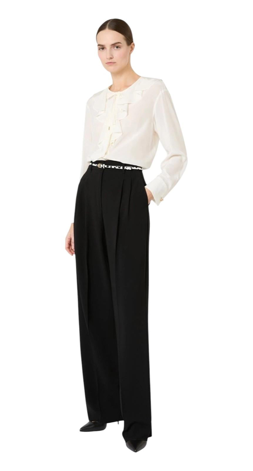 STUDIO Blusa Studio donna 2616111031600 049 Epica in seta con volant Panna<BR/> 2616111031600 049