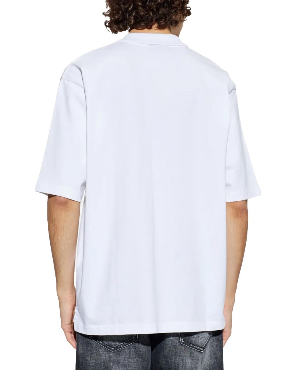 DSQUARED2 Polo DSQUARED2 uomo Tennis Fit S74GL0100D20106 Bianca cotone loose bottoni logo ricamato S74GL0100D20106 100
