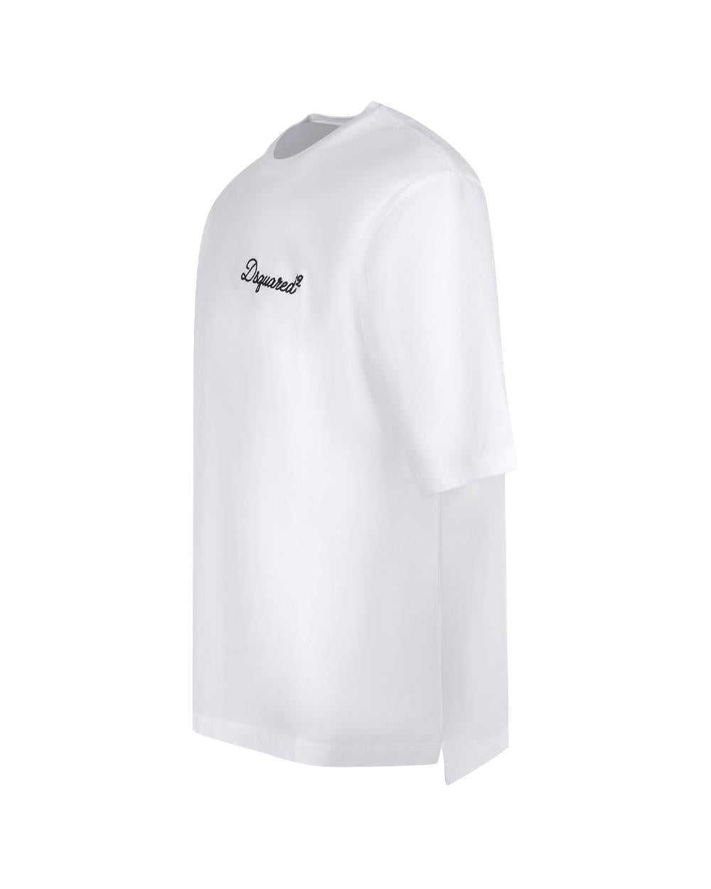 DSQUARED2 T-shirt DSQUARED2 uomo Loose Fit S74GD1525D20106 Bianca cotone loose fit girocollo logo S74GD1525D20106 100