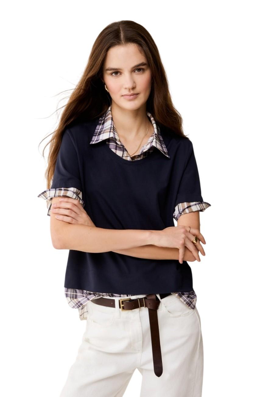 PENNYBLACK T-shirt Pennyblack donna 2611971047200 003 Fragore in jersey e voile Blu<BR/> 2611971047200 003
