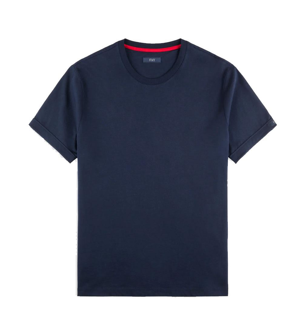 FAY T-shirt Fay uomo NPMB3501330U blu in cotone <BR/> NPMB3501330UCXU 806