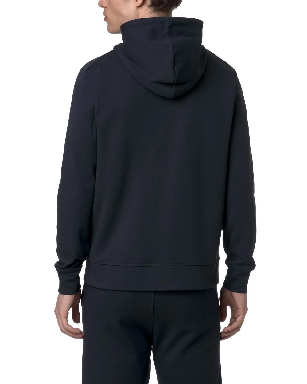K-WAY Felpa K-WAY uomo K31367W ANTON INTERLOCK Blu coulisse cappuccio zip fitting regolare logo K31367W K89