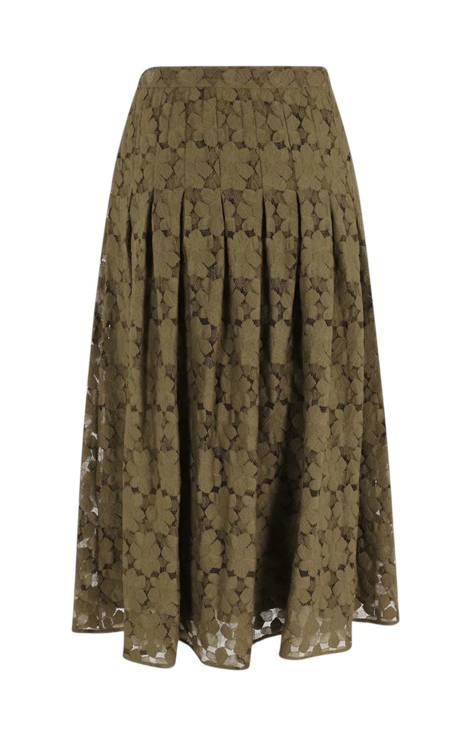STUDIO Gonna Studio donna 2616771011600 001 Airone midi in pizzo Kaki<BR/> 2616771011600 001