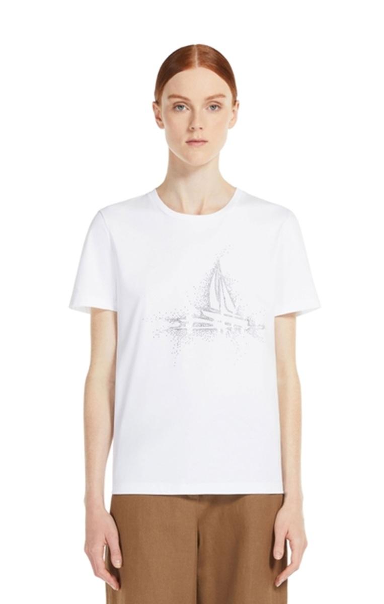STUDIO T-shirt Studio donna 2616971011600002 Pugnale motivo vele con strass Bianco<BR/> 2616971011600 002