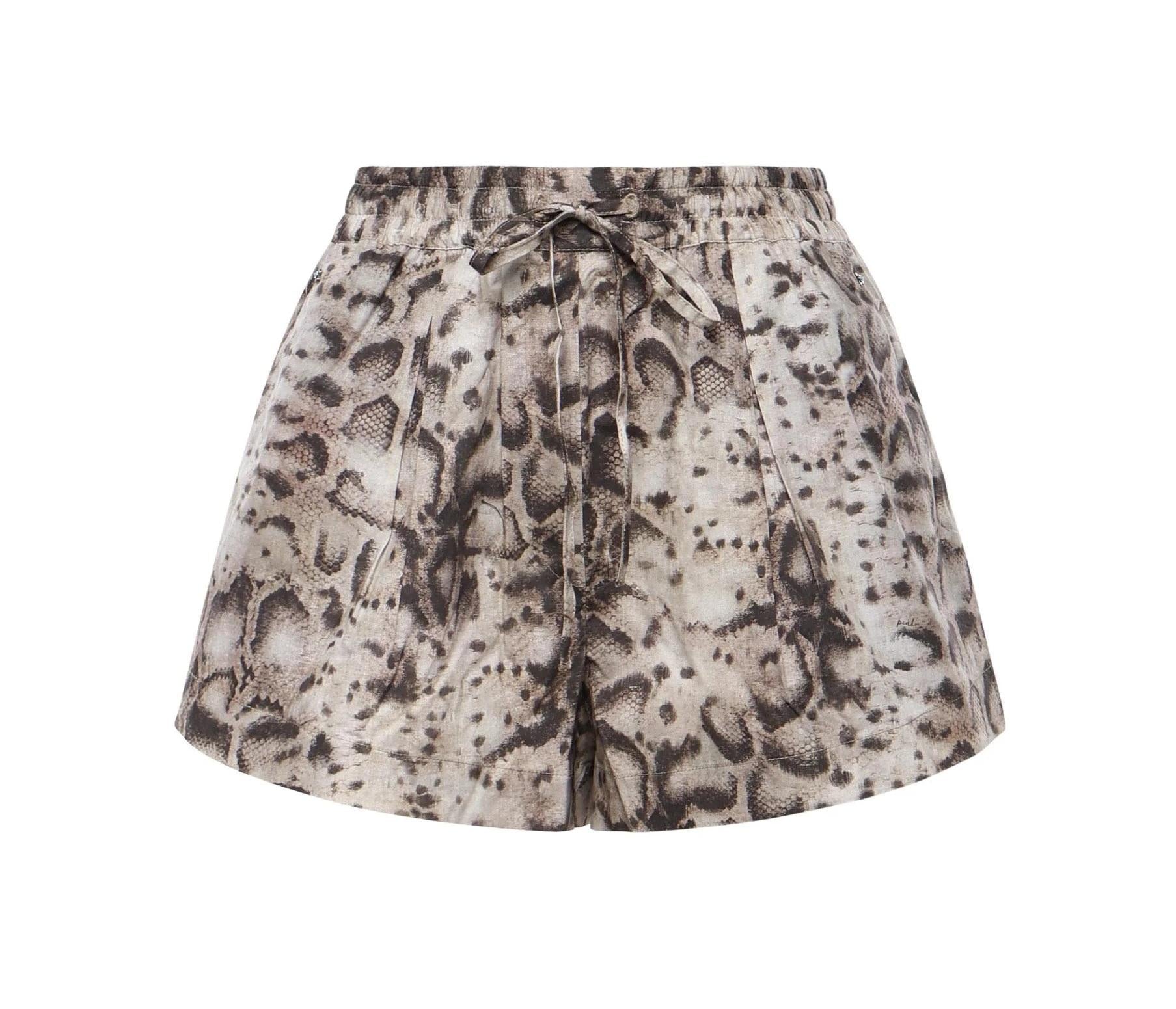 PINKO Bermuda Pinko donna 106964A3B1 CZ9 Bema con stampa animalier Beige Nero<BR/> 106964A3B1 CZ9