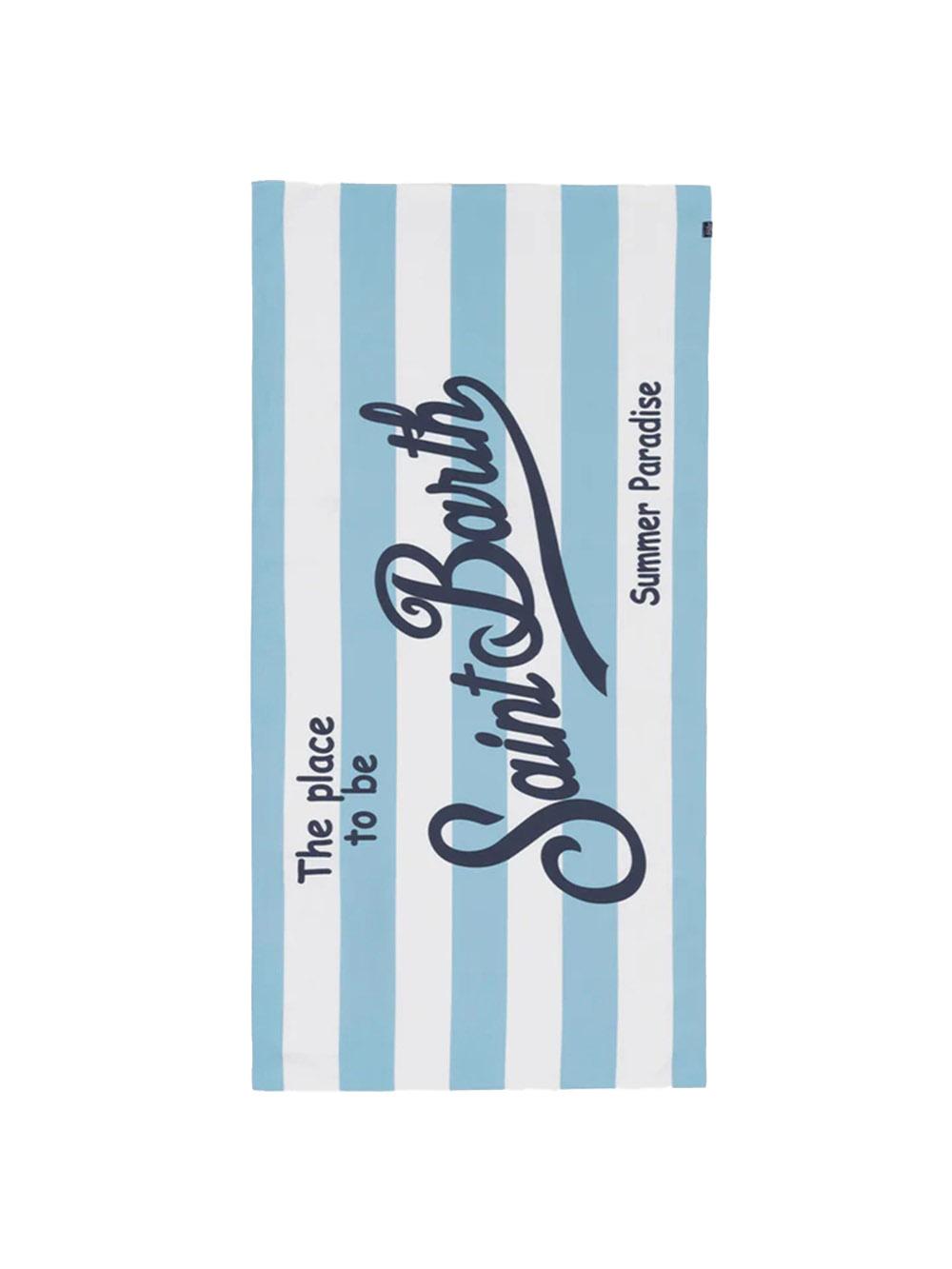 MC2 SAINT BARTH Telo mare MC2 Saint Barth Aidan AID000102308H31 Fantasia stripes pop celeste e bianco AID000102308H 31