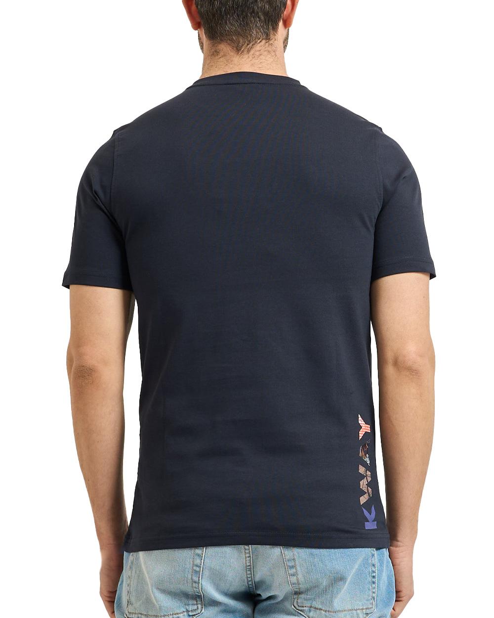 K-WAY T-shirt K-WAY uomo K71354W ODOM SLIM JERSEY KWAY LETTERING Blu jersey cotone girocollo slim K71354W K89